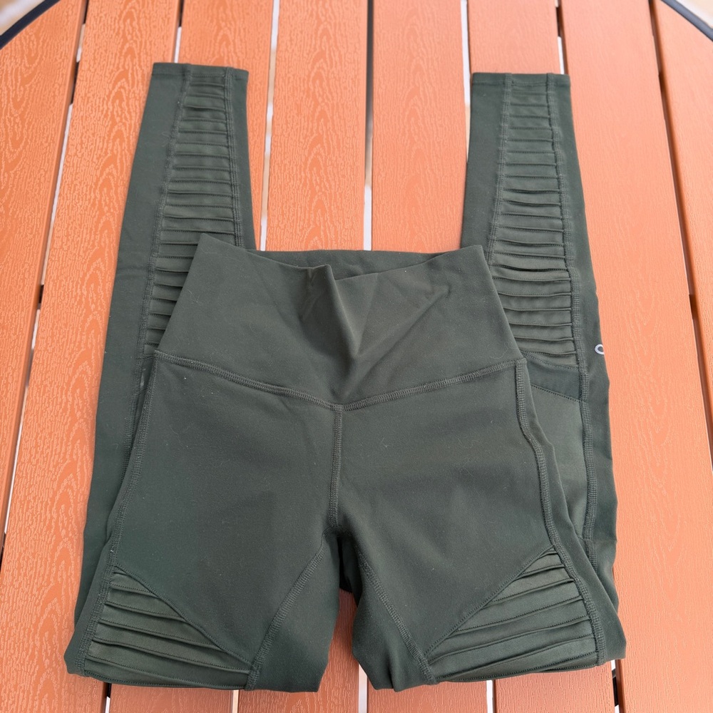 Alo Yoga High Waist Moto Leggings Hunter Green Size XS